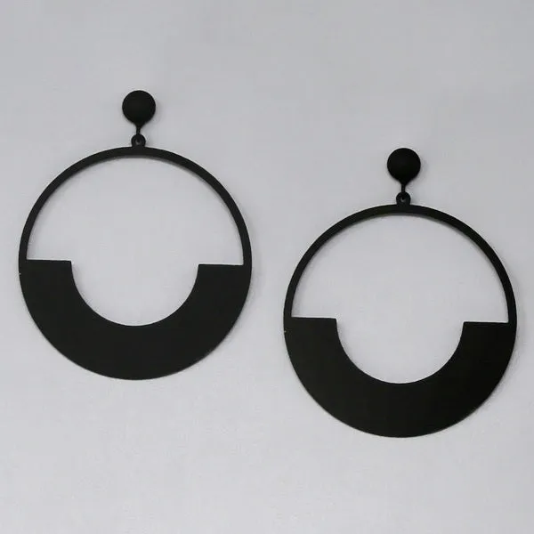 Color Dipped Metal Hoop Drop Earrings