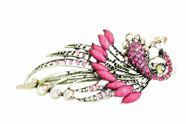 Colorful Peacock Metal Hair claw Hairclips Hair Accessories