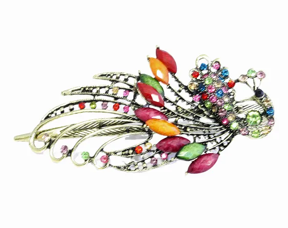 Colorful Peacock Metal Hair claw Hairclips Hair Accessories