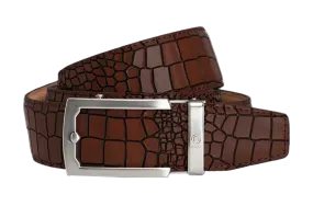 Crocodile Brown, 38mm Strap, Dress Belt