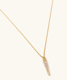 Crystal Spike Necklace - Gold