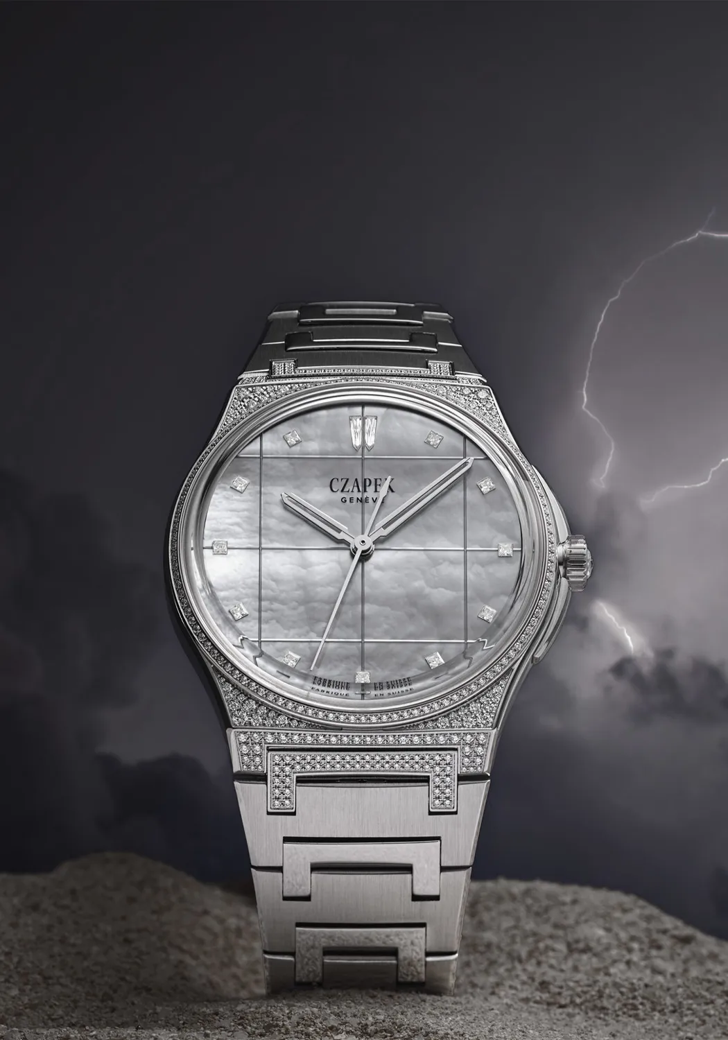 Czapek Antarctique S La Carte Des Nuages Stormy Grey Diamond | LE