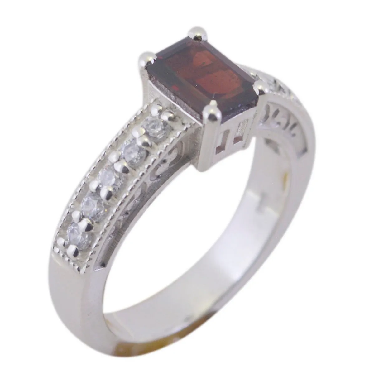 Dainty Gemstone Garnet 925 Sterling Silver Rings Gift Cyber Monday