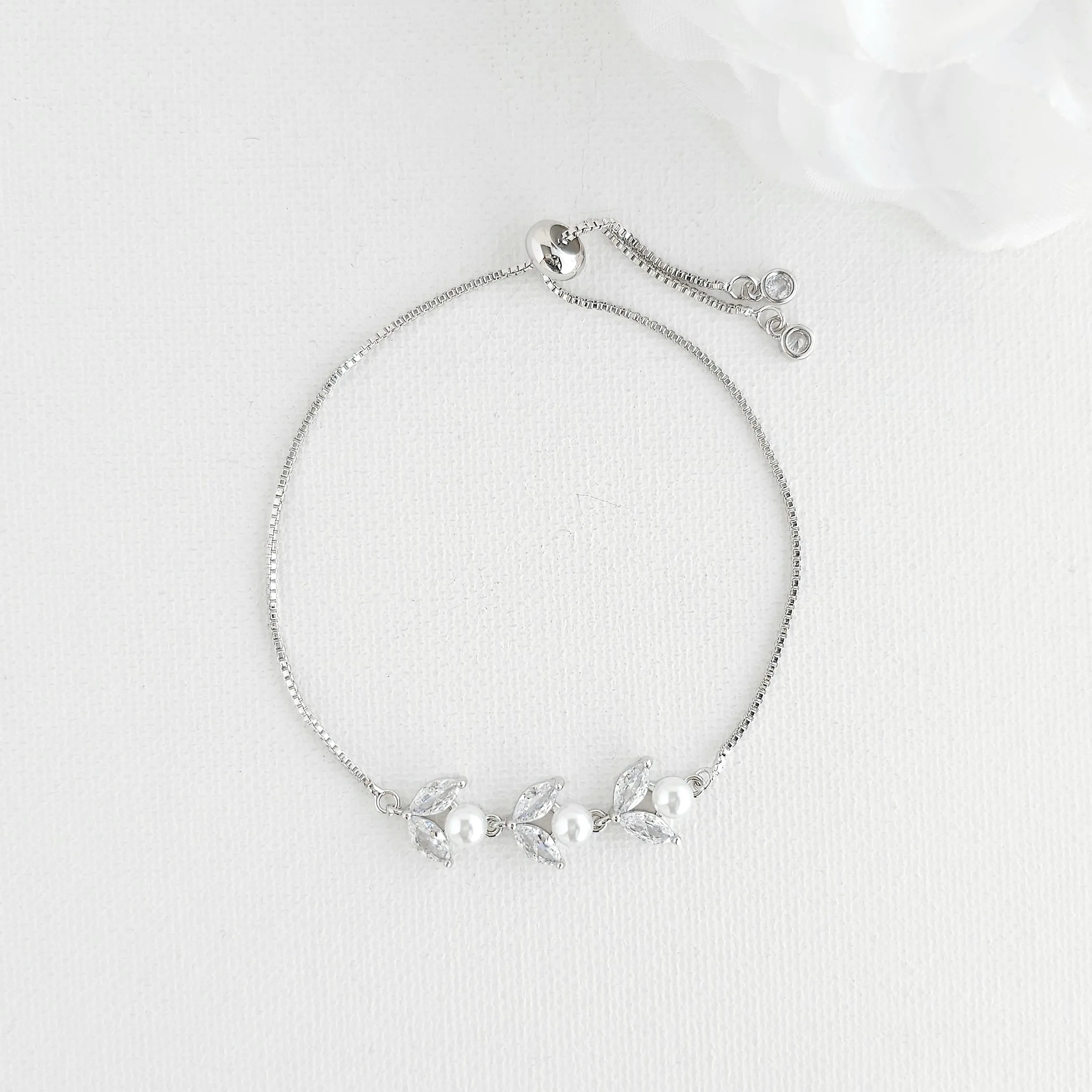 Dainty Rose Gold Bracelet for Brides and Bridemaids-Leila