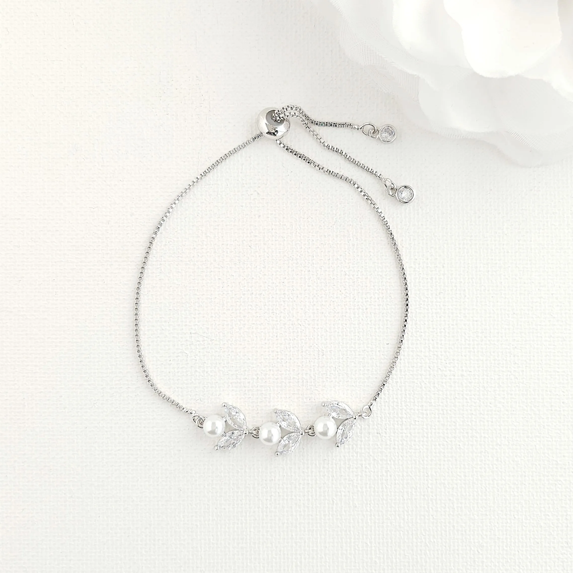 Dainty Rose Gold Bracelet for Brides and Bridemaids-Leila