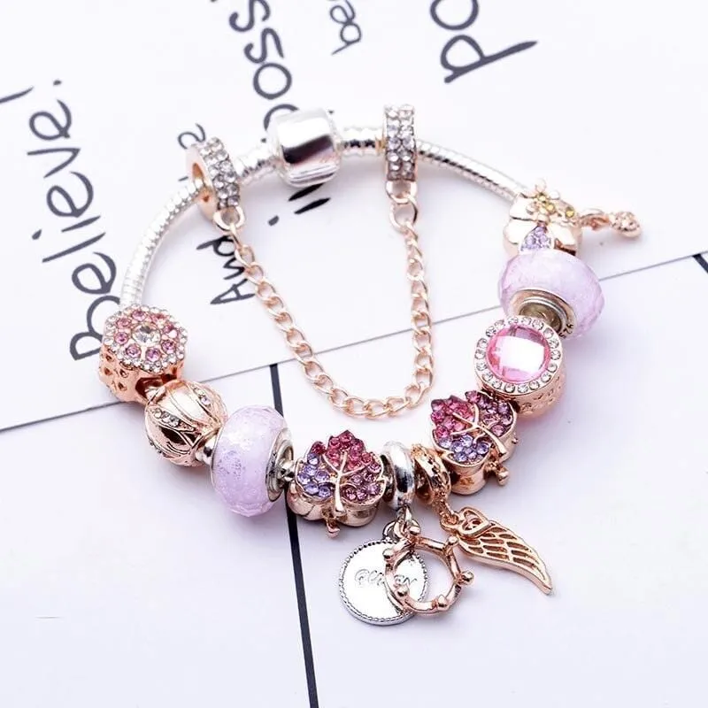 Dazzling Flower Beads Blossom Beaded Charm Bracelet