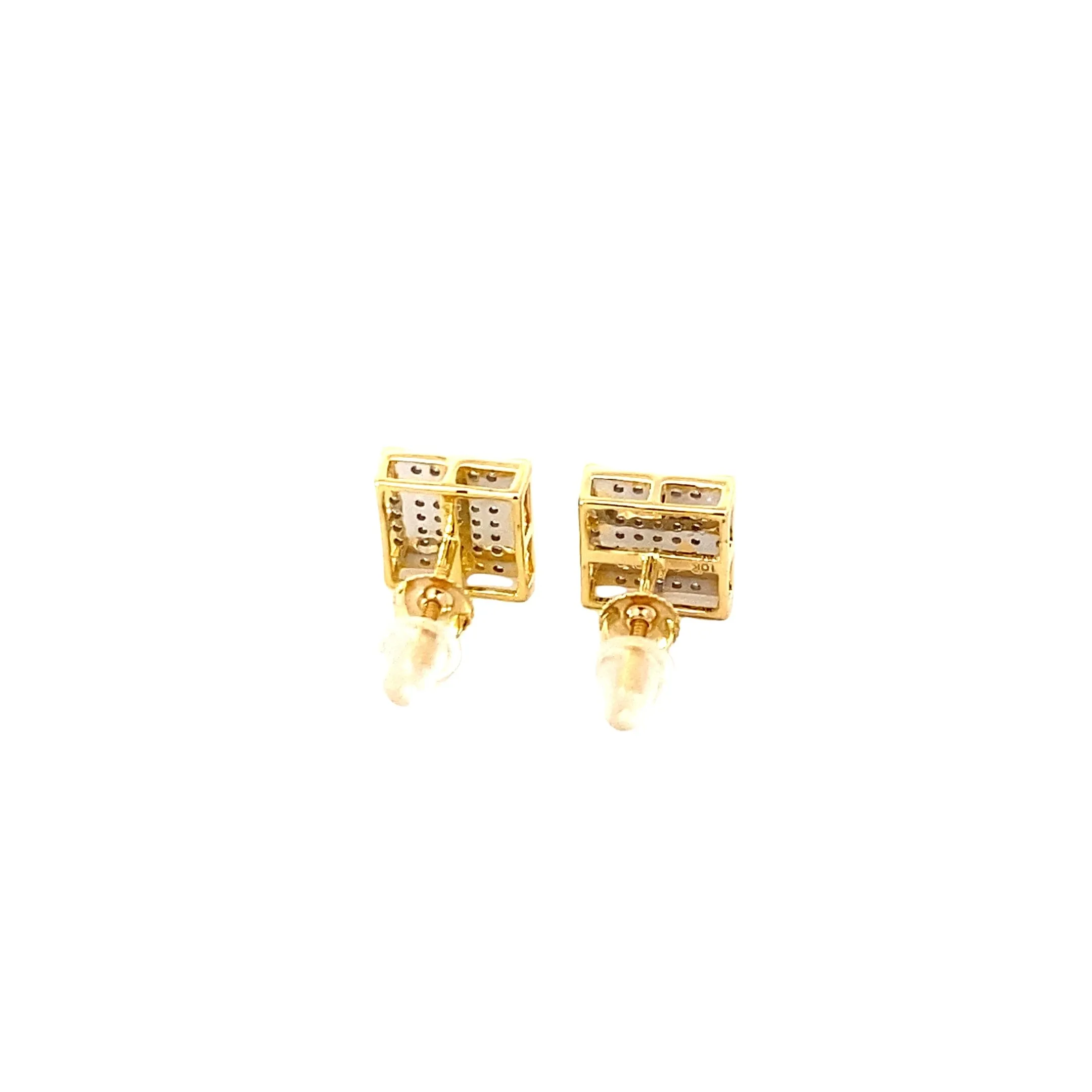 Diamond 0.33Ctw Square Shaped Earrings