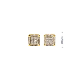 Diamond 0.33Ctw Square Shaped Earrings