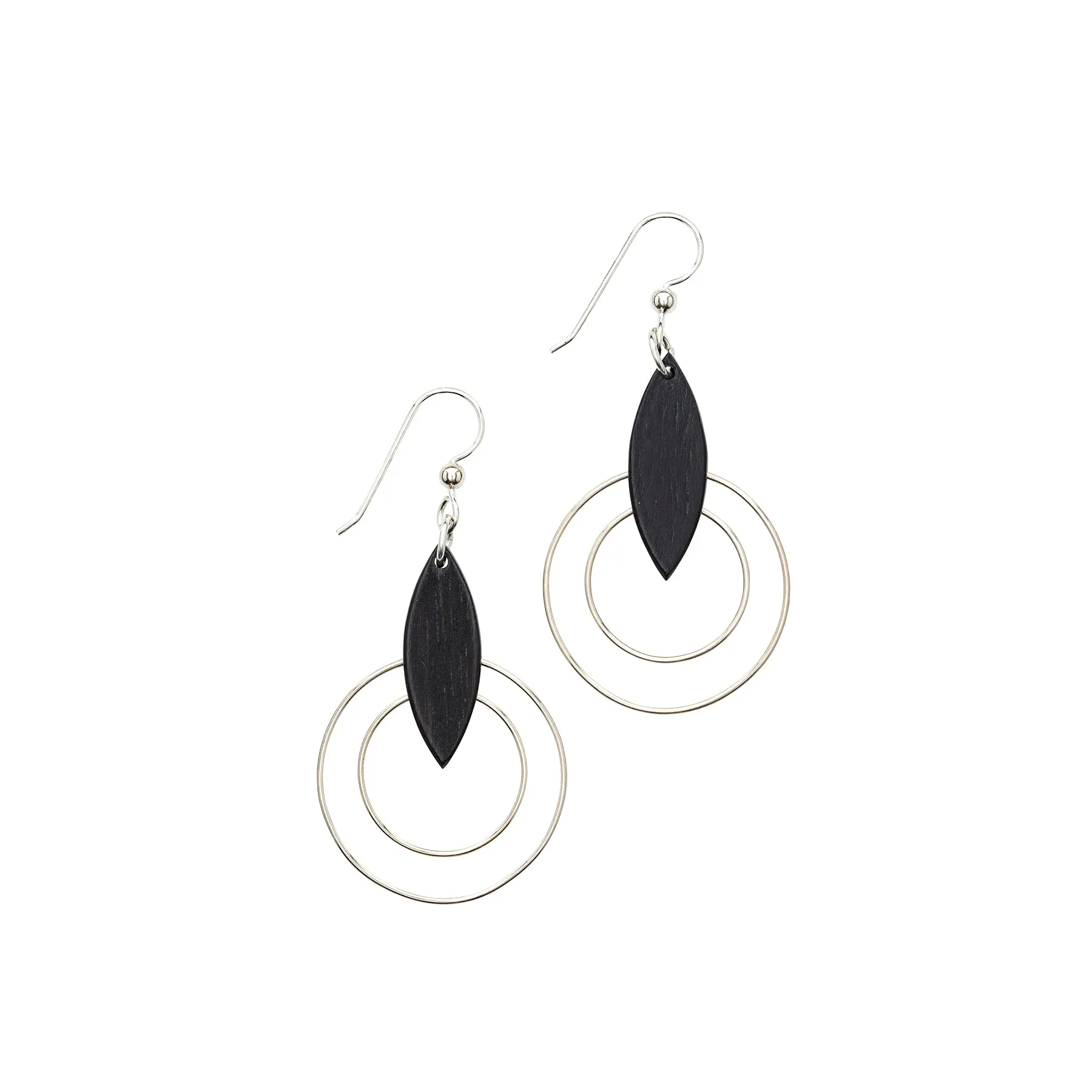 Earrings - Concentric Silver Rings