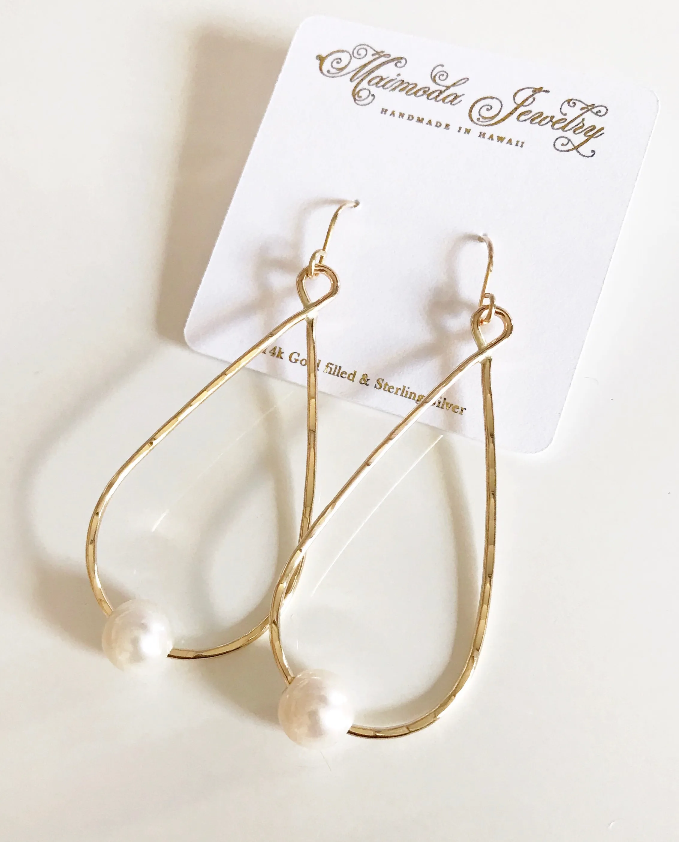 Earrings ETHEL - white pearls