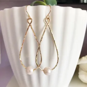 Earrings ETHEL - white pearls