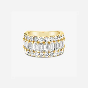 Emerald Cut & Round Diamond Ring