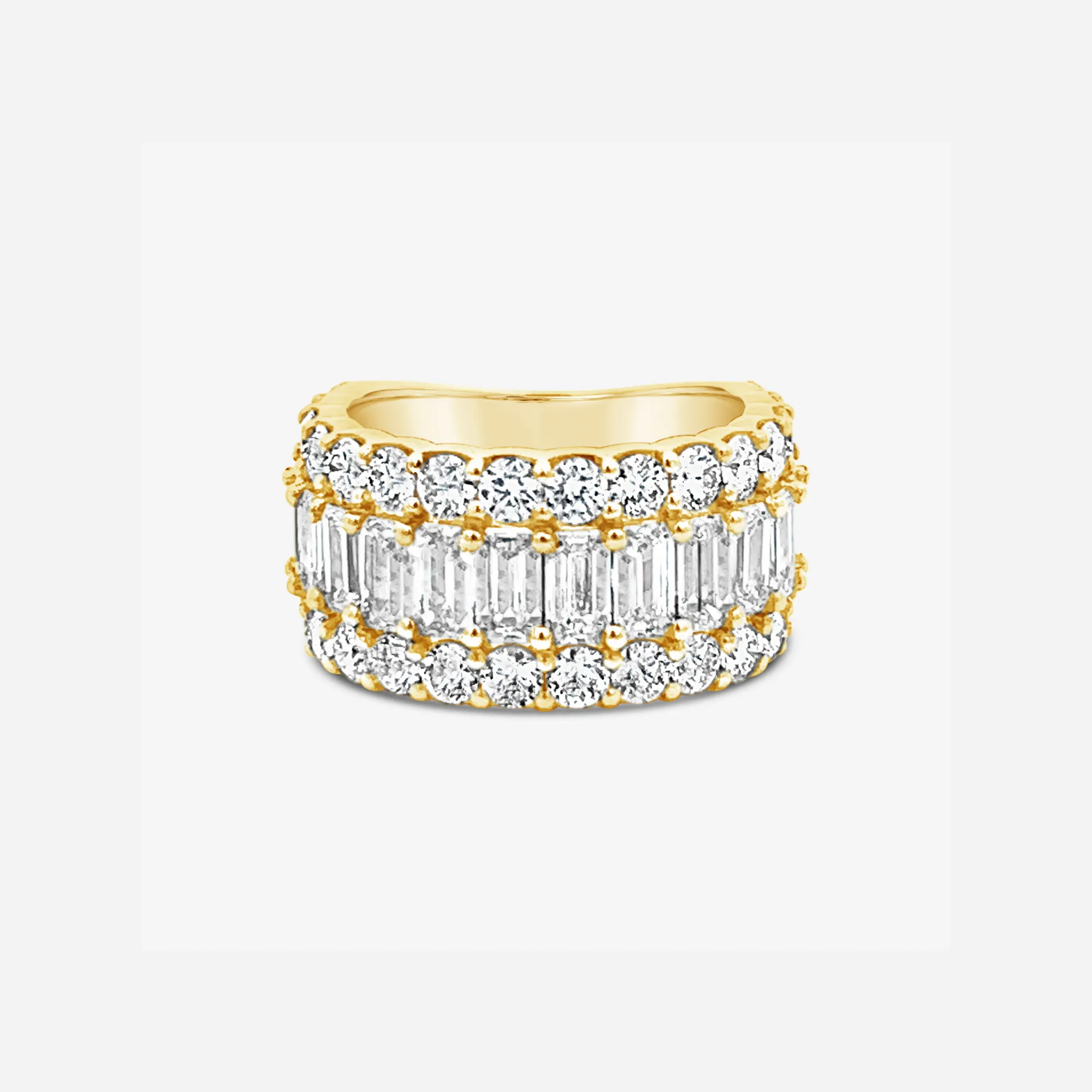 Emerald Cut & Round Diamond Ring