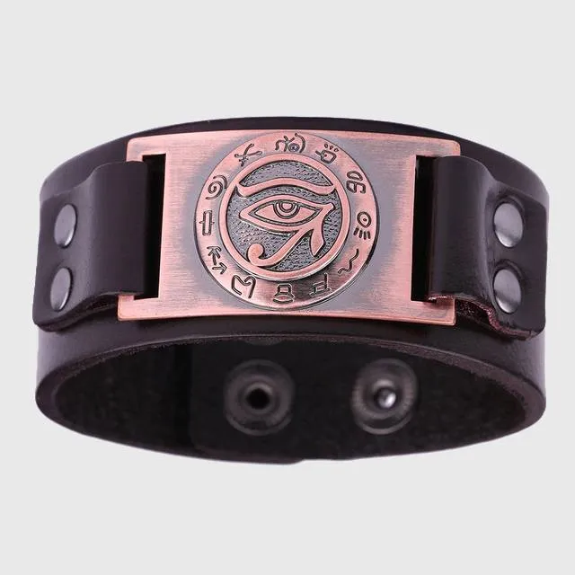 Eye of Ra Leather Bracelet