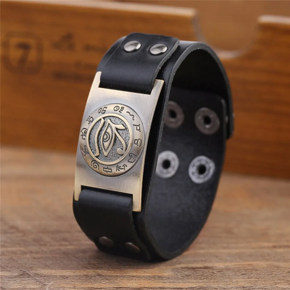 Eye of Ra Leather Bracelet