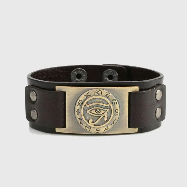 Eye of Ra Leather Bracelet