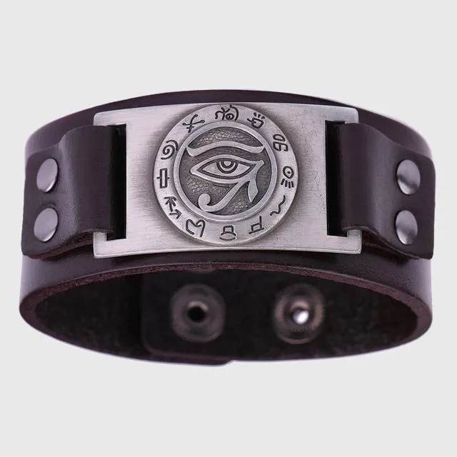 Eye of Ra Leather Bracelet