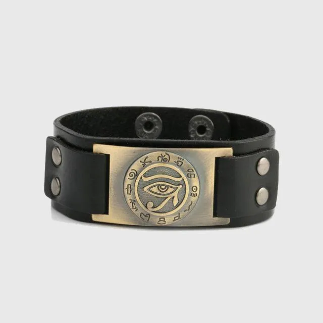 Eye of Ra Leather Bracelet