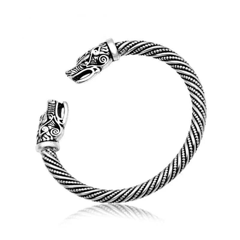 Fashion Dragon Head Cuff Bracelet - 925 Sterling Silver