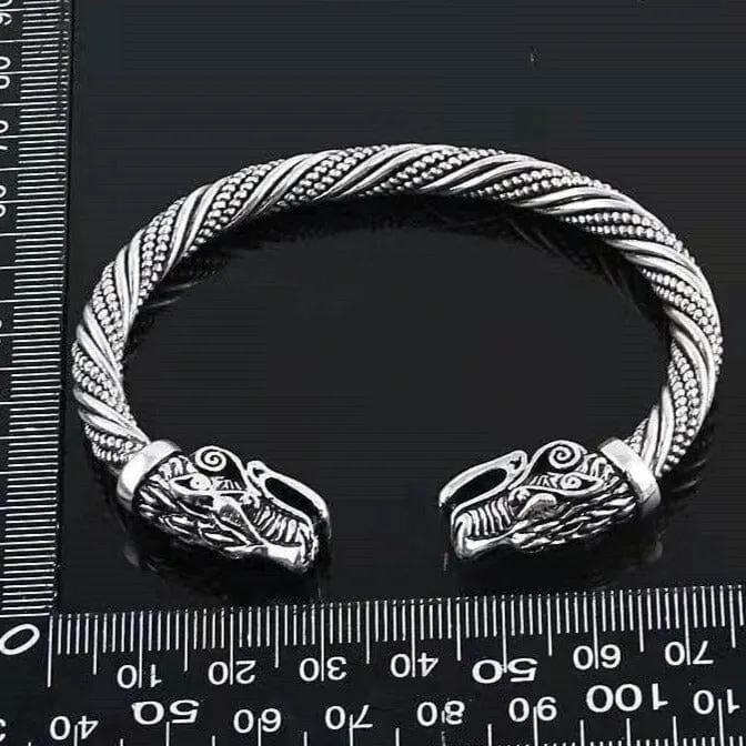 Fashion Dragon Head Cuff Bracelet - 925 Sterling Silver