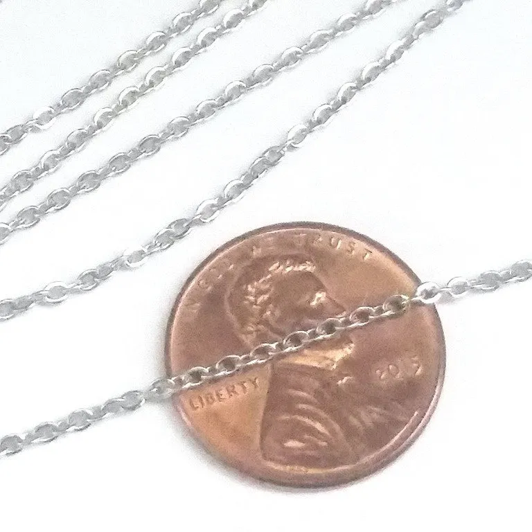 Fine Chain, 2x1.5mm Links, Soldered Closed, Bulk 50 Meters on a Spool, #1902