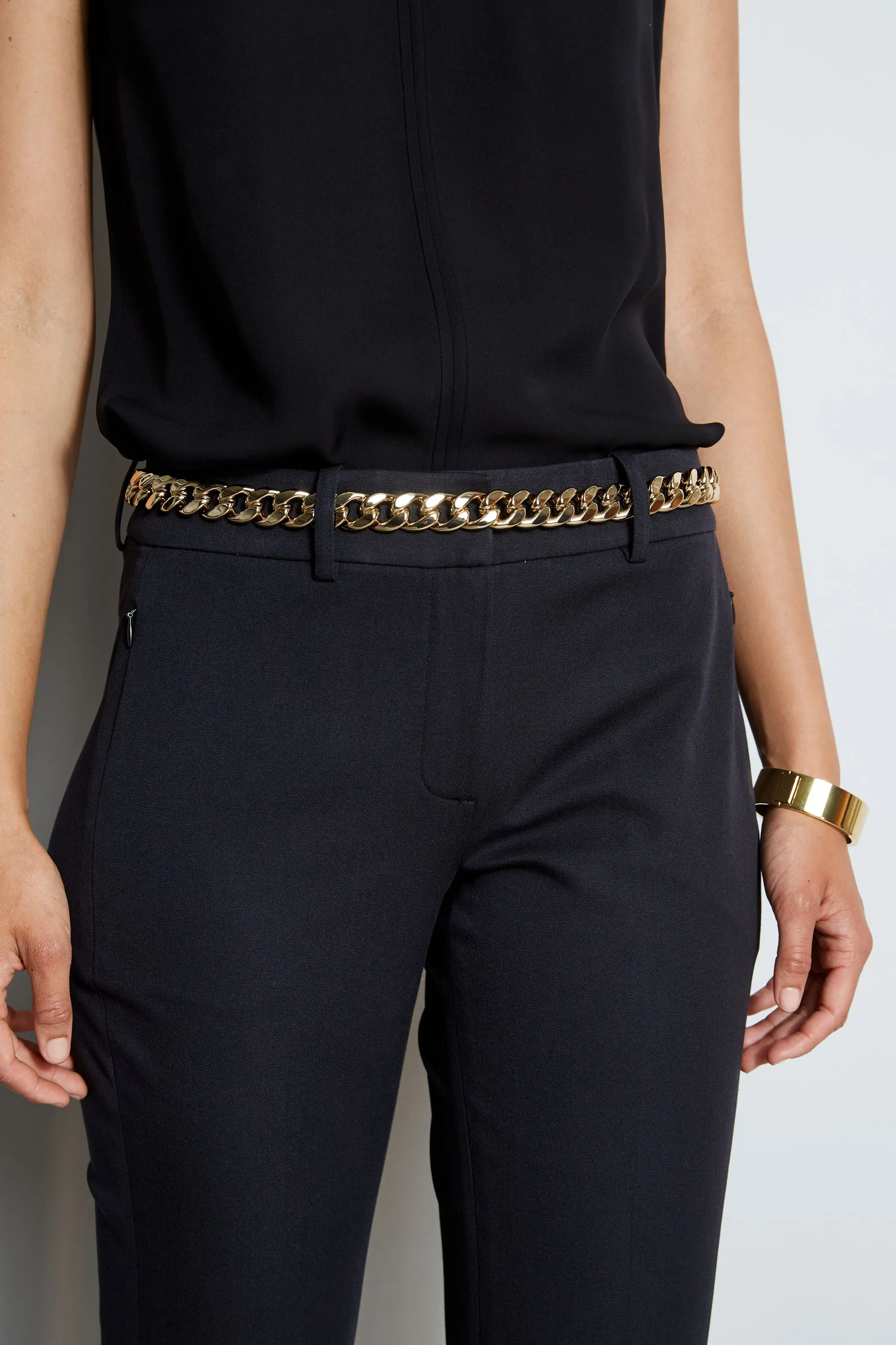 Gold Chain Belt - Black