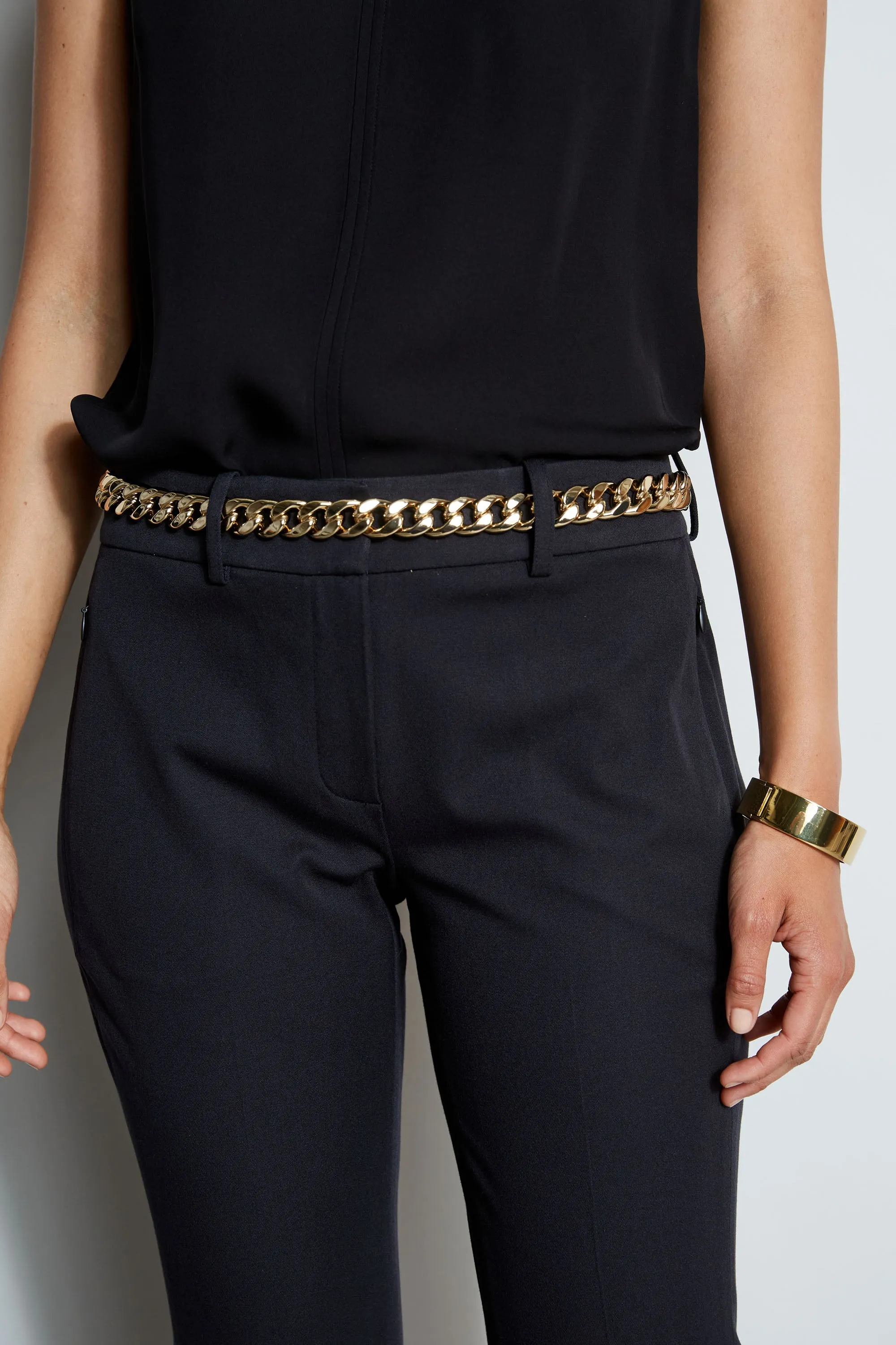 Gold Chain Belt - Black