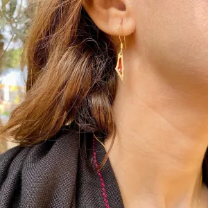 Gold Palestine Map Earrings | 21k Gold Plated | Stones from Palestinian Cities