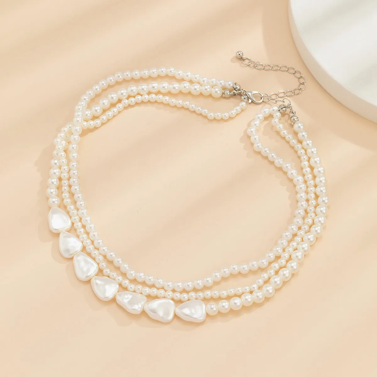 Gorgeous Vintage Stacked Baroque Pearl Multilayer Necklace - Perfect for Ladies!