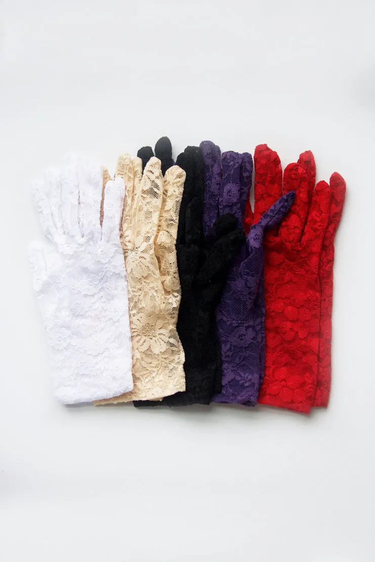 Gracie Lace Gloves - White