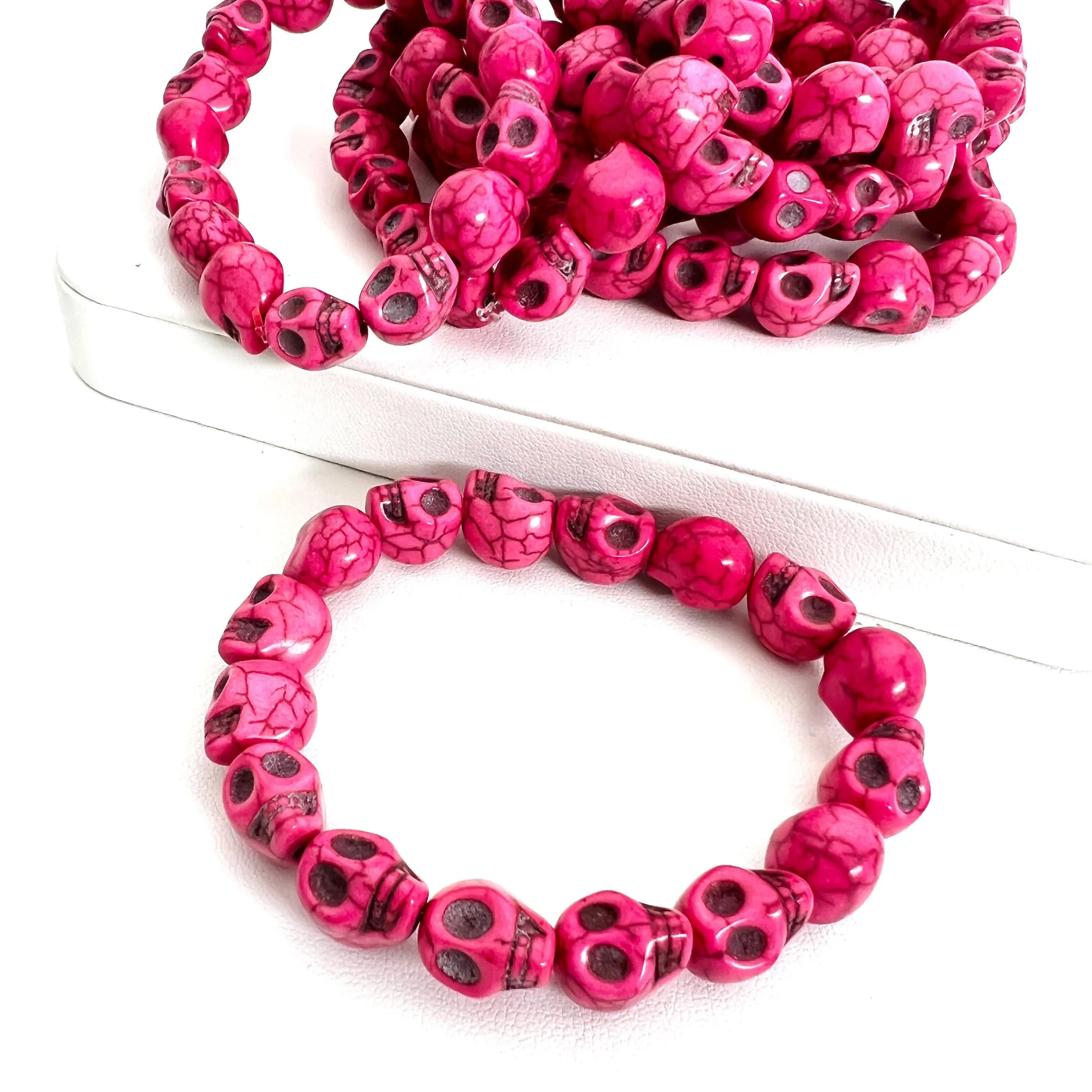 Hespera Exclusive Pink LUX Skull Stretchy Bracelet