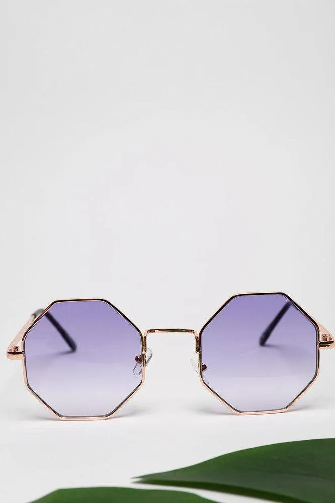 Hexagon Gold Frame Sunglasses