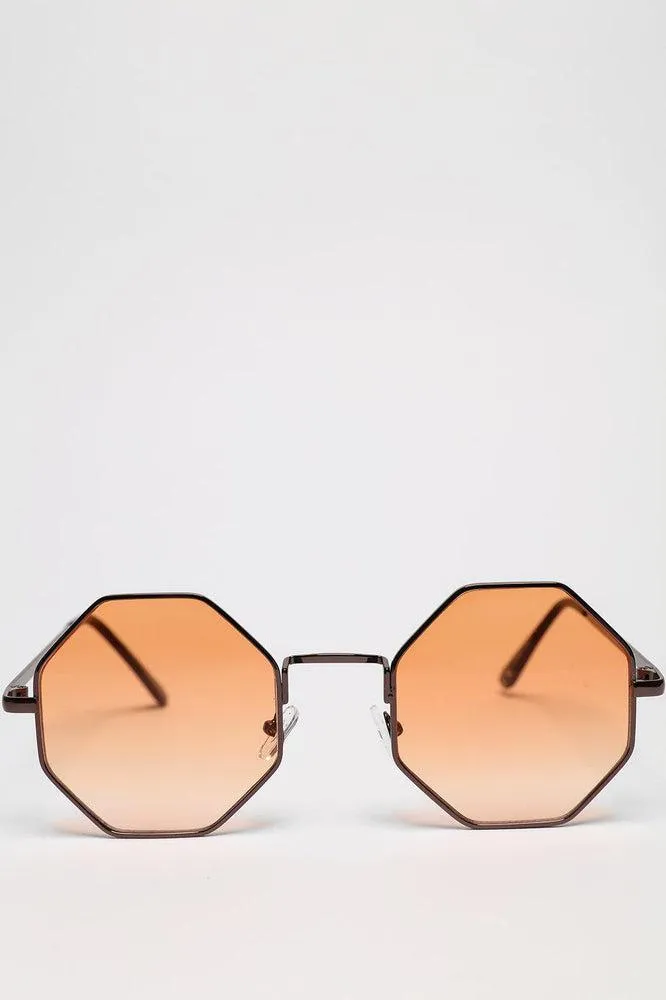 Hexagon Gold Frame Sunglasses