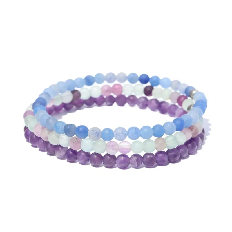 Inspiration Fluorite Amethyst & Aventurine Bracelet Set