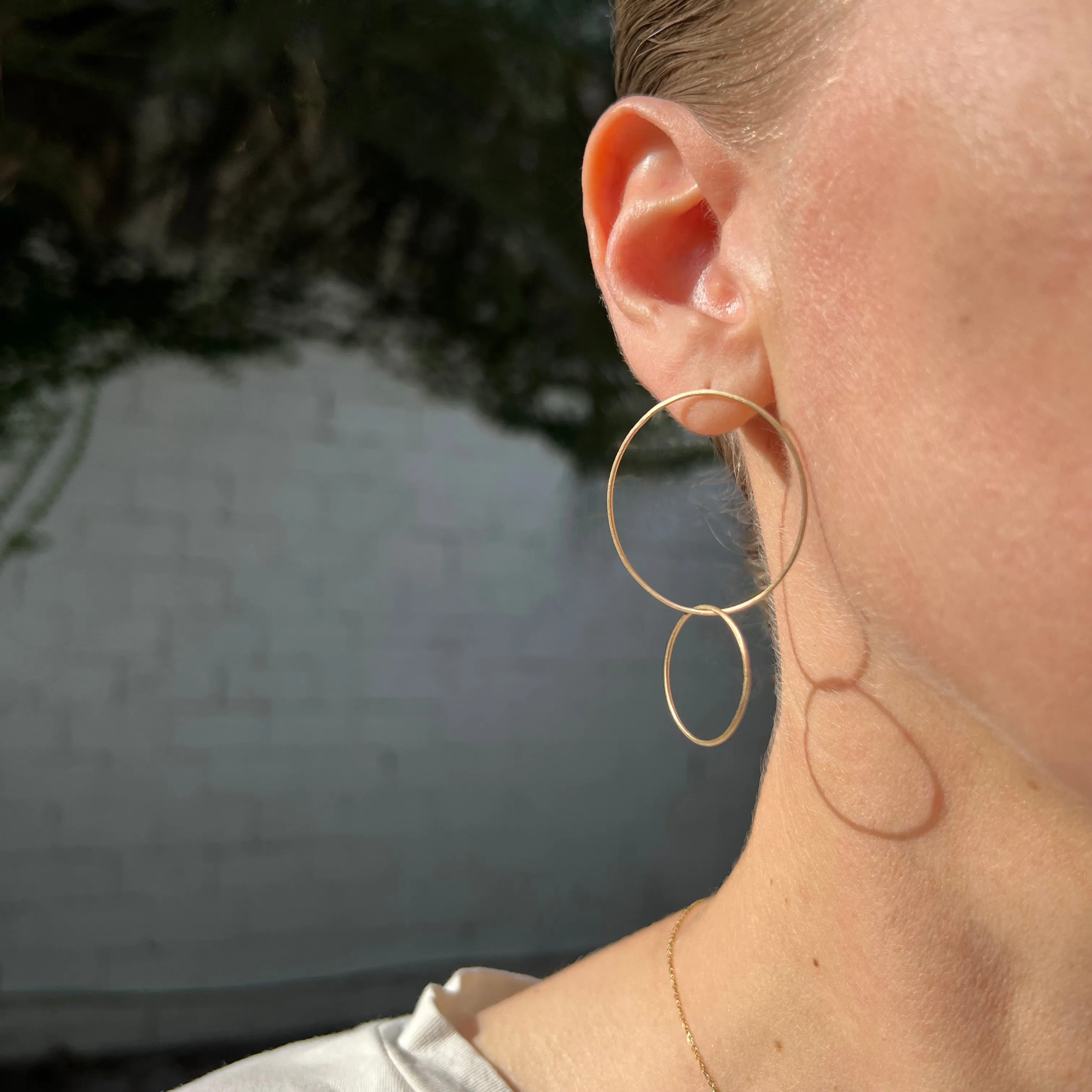 Interwoven Grande Double Hoops in 10k, 14k, or 18k Gold