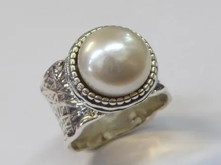 Israel jewelry Sterling Silver Pearl Ring for Woman - Israeli Jewelry Store