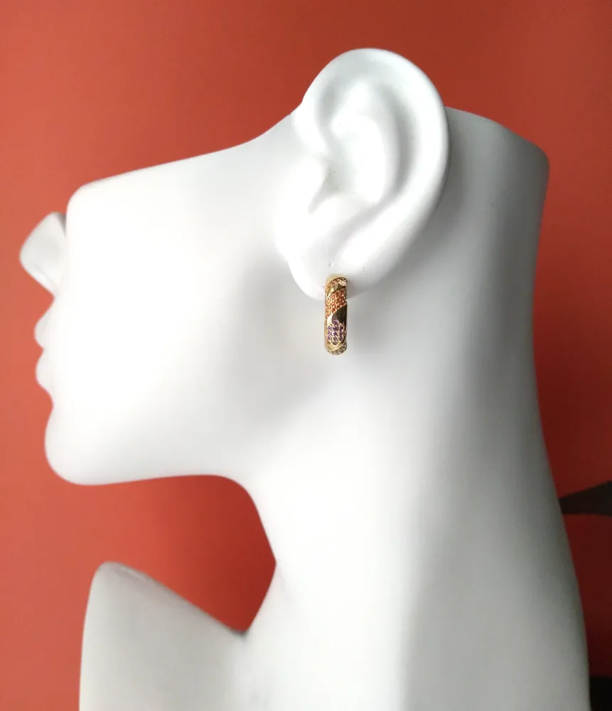 Jeweled Curve Hugger Earrings