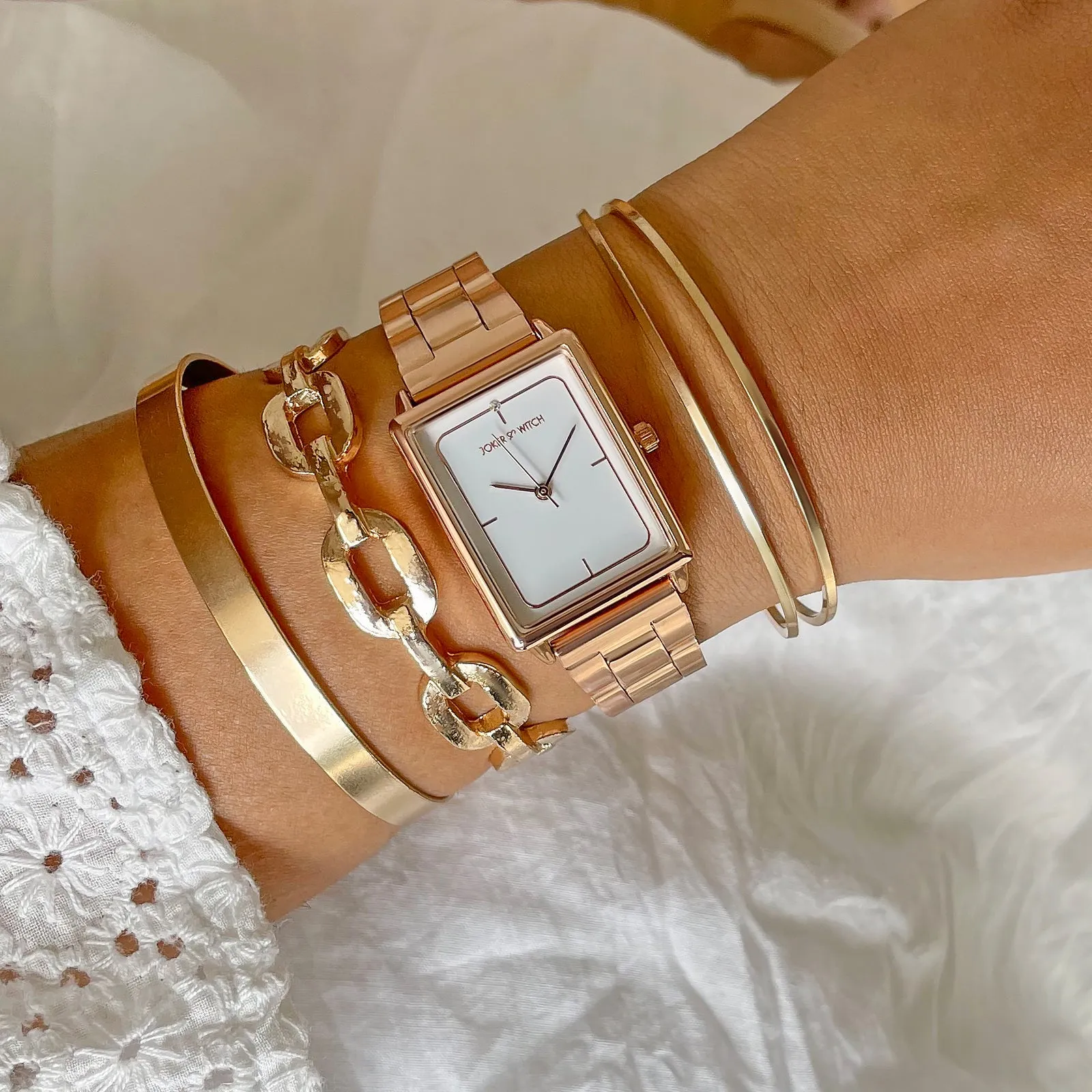 Josette Rosegold Watch Bracelet Stack