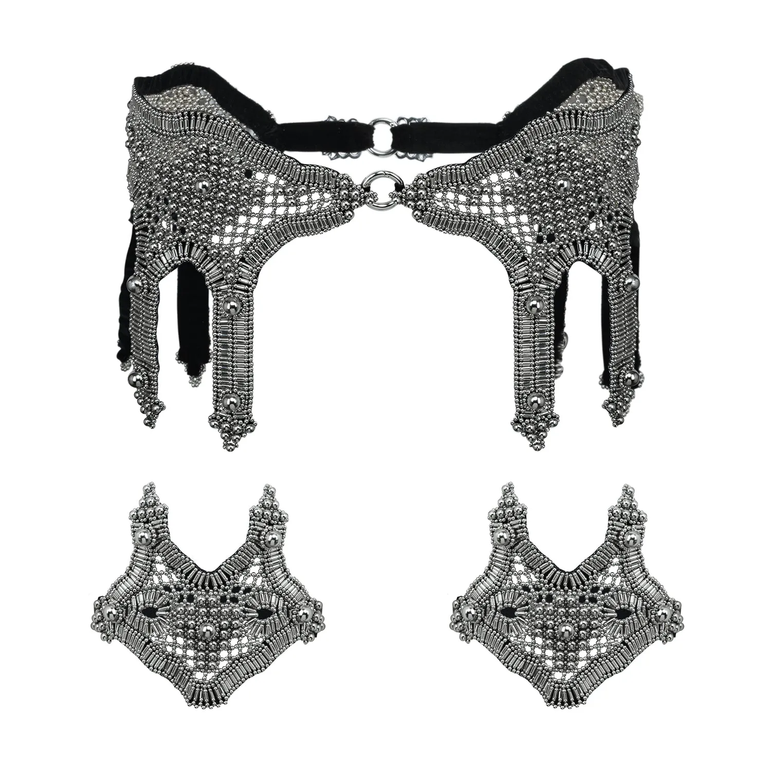 Khutulun Modular Garter Belt in Silver