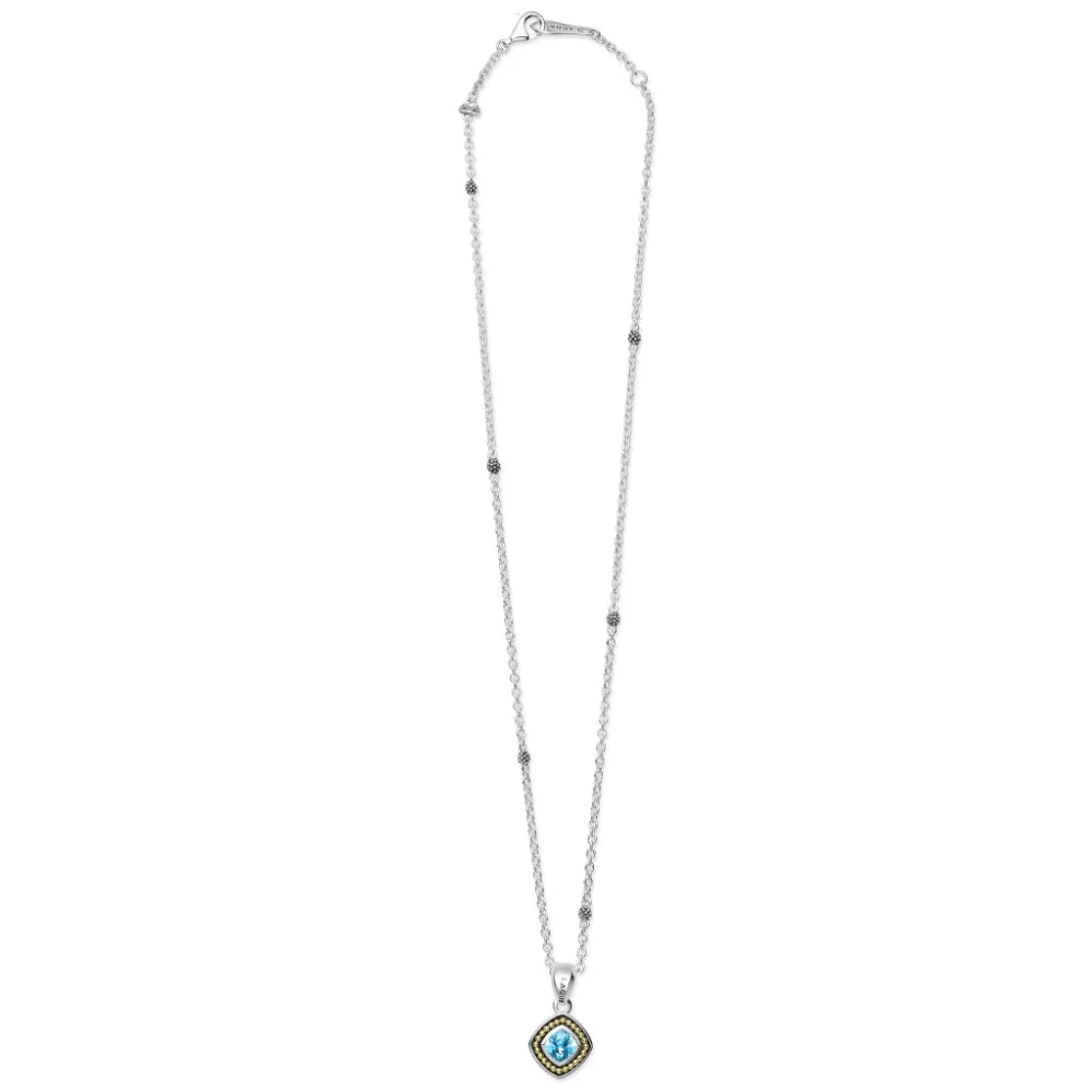 Lagos Caviar Color Gemstone Pendant Necklace