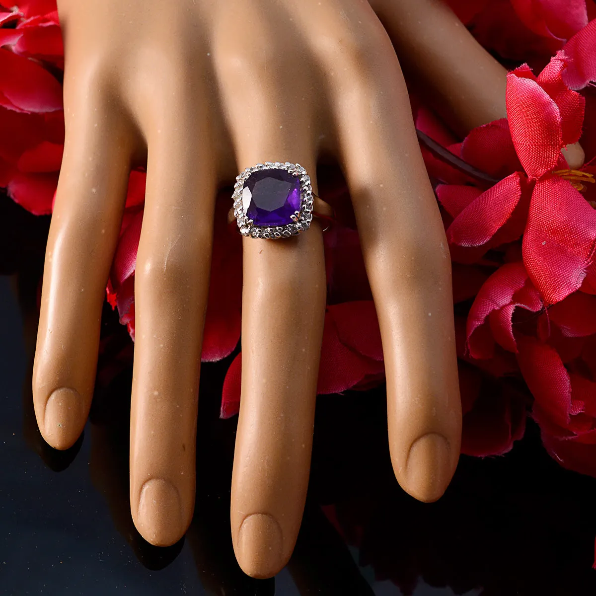 Luscious Gem Amethyst 925 Sterling Silver Rings Friendship Jewelry