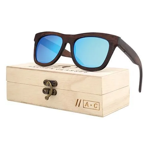 Luxury Mens Wooden Sunglasses with Bamboo Frames and UV400 Protection