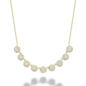 Martini Cup Halo Diamond Necklace