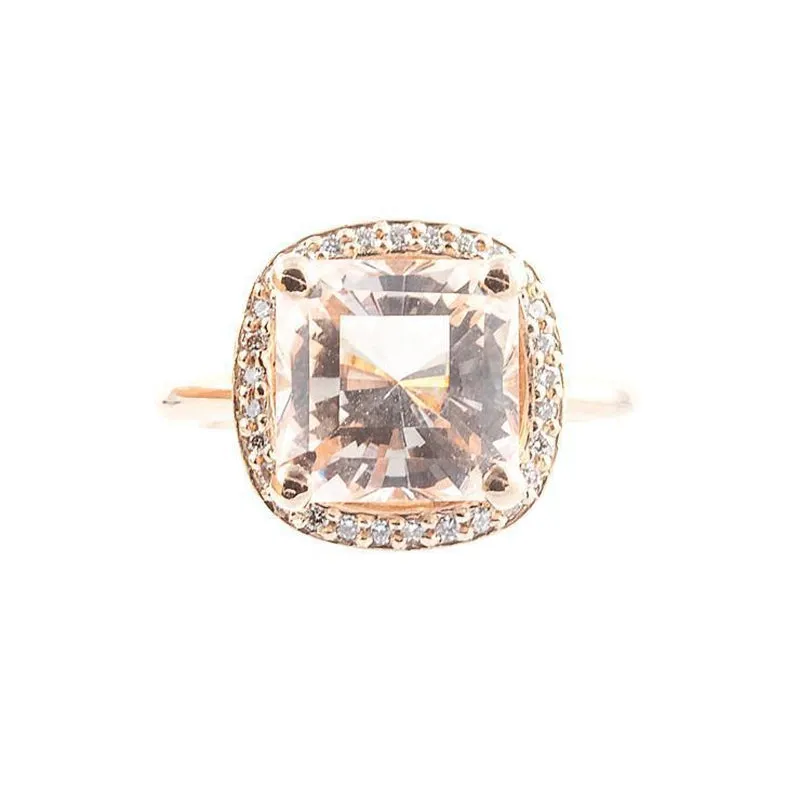 Morganite and Diamond Halo Engagement Ring Setting