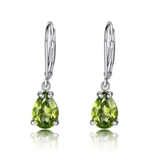 Natural Peridot Gemstone 925 Sterling Silver Stud Earrings