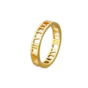 New Vintage Roman Numerals Stainless Steel Rings Men Women Jewelry