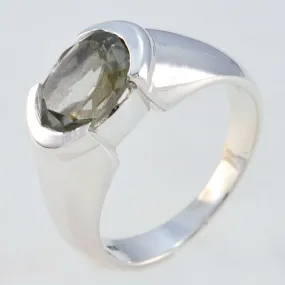 Nice Gemstones Smoky Quartz Solid Silver Ring Jewelry Making Supplies