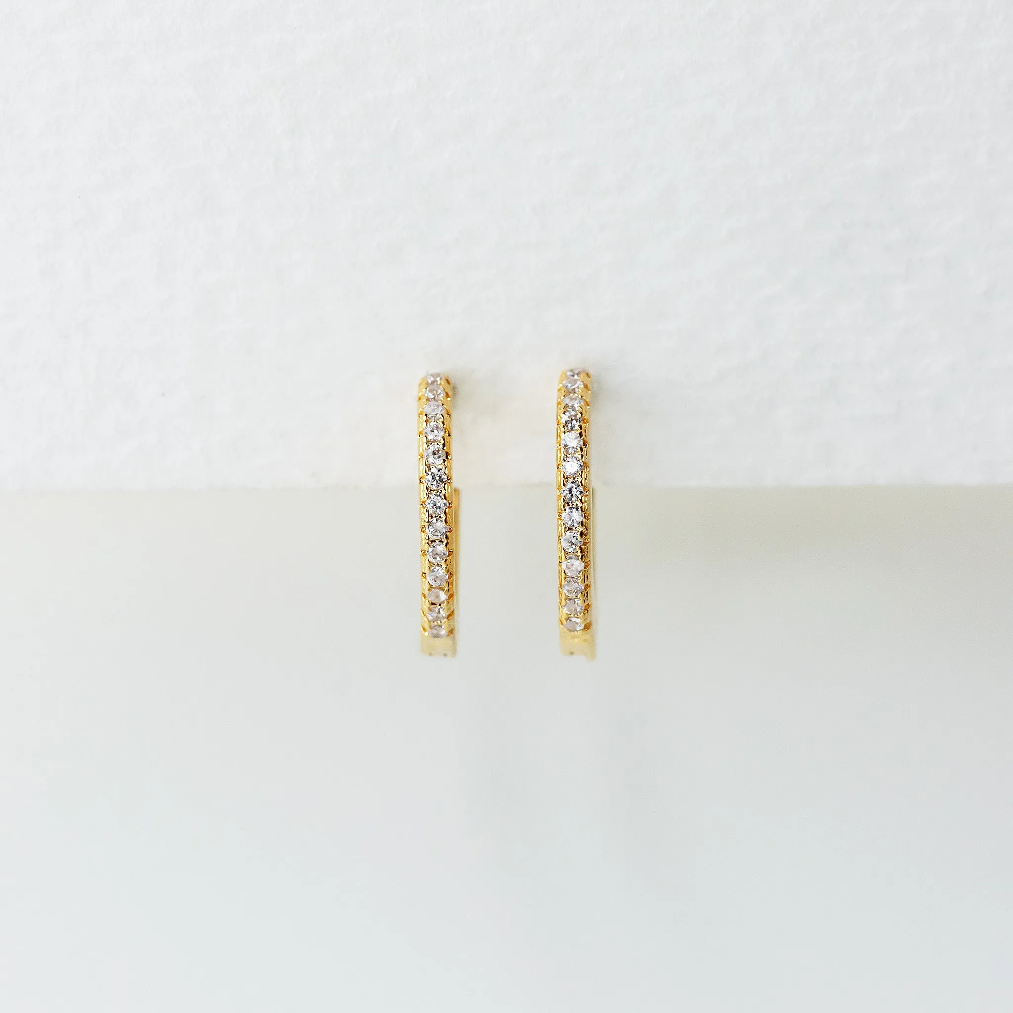 Pavé Eternity Locking Huggie Earrings