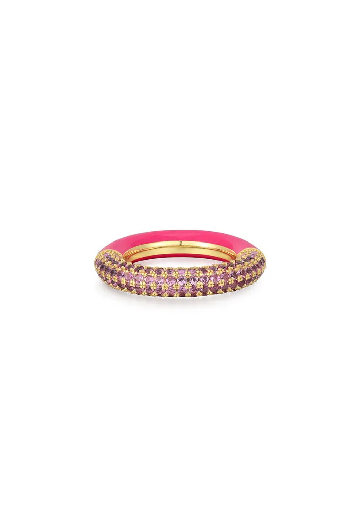 Pave Amalfi Ring-Pink