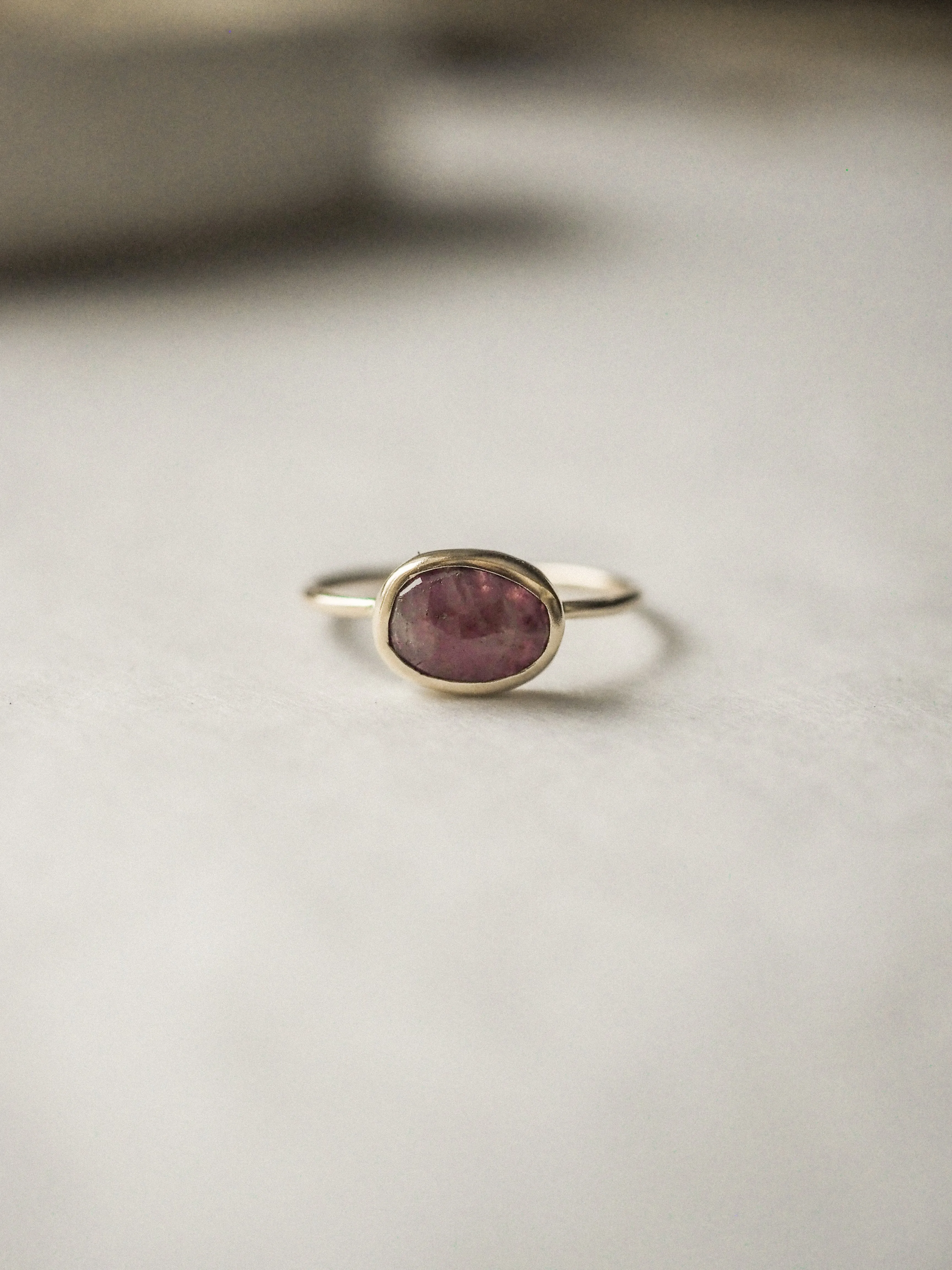 PINK OVAL SAPPHIRE RING